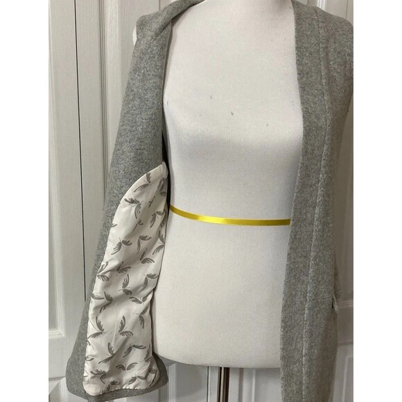 Womens Vest Anthropologie Elevenses Gray Woven Wool A Line Open Lined - Picture 8 of 11